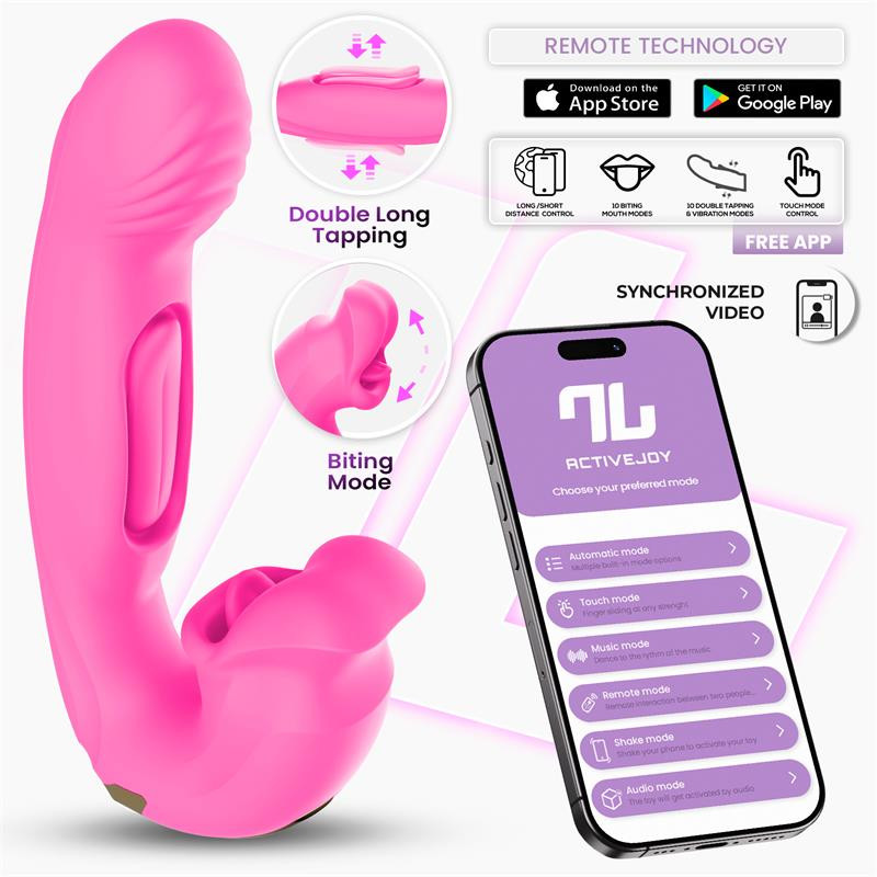 Bimby Biting and Double Tongue Tapping Vibrator with App