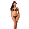 Open Bikini and Thong Black One Size
