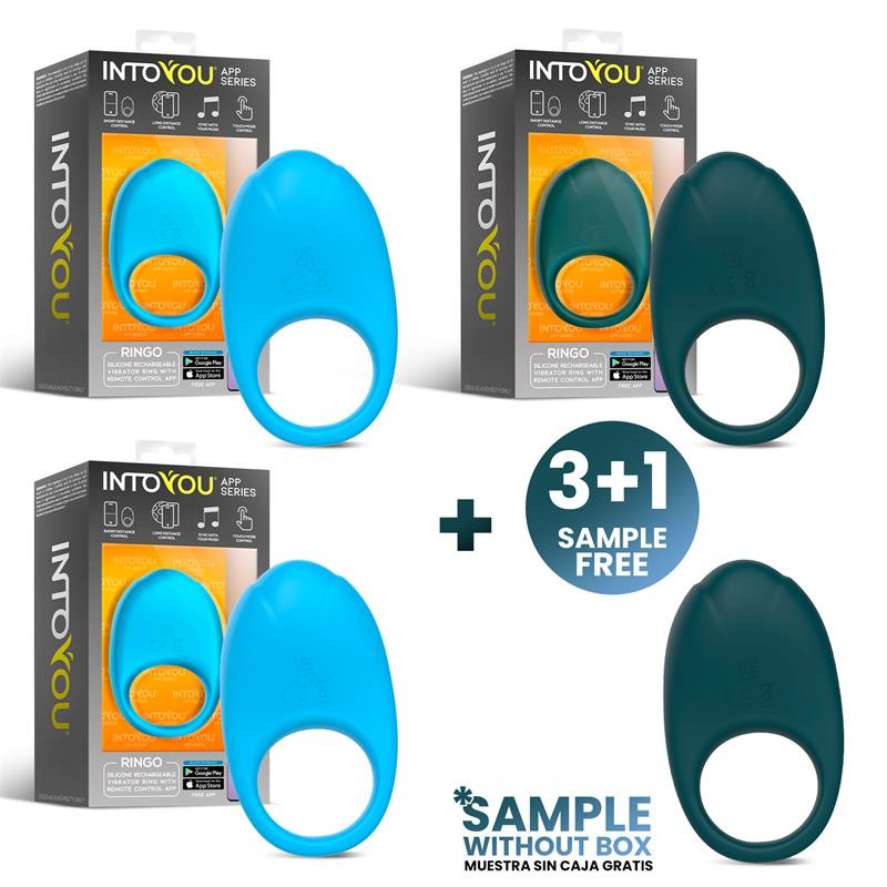 Pack Ringo Silicone Vibrating Ring with App