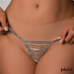 Naia Sparkly Thong Silver One Size