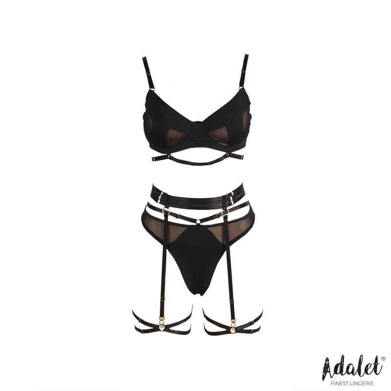 Ellie Bra, Thong, Garter Belt, and Garters Set