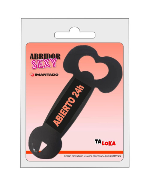 Metal bottle opener painted in the shape of a penis