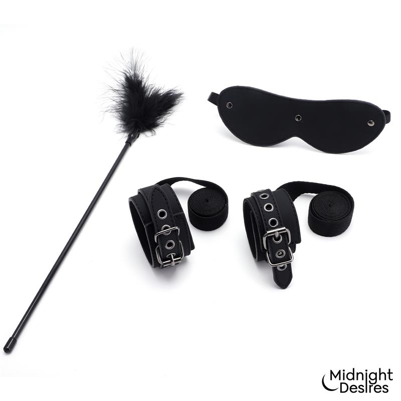 Bondage Set with Blindfold, Feather Tickle and Cuffs