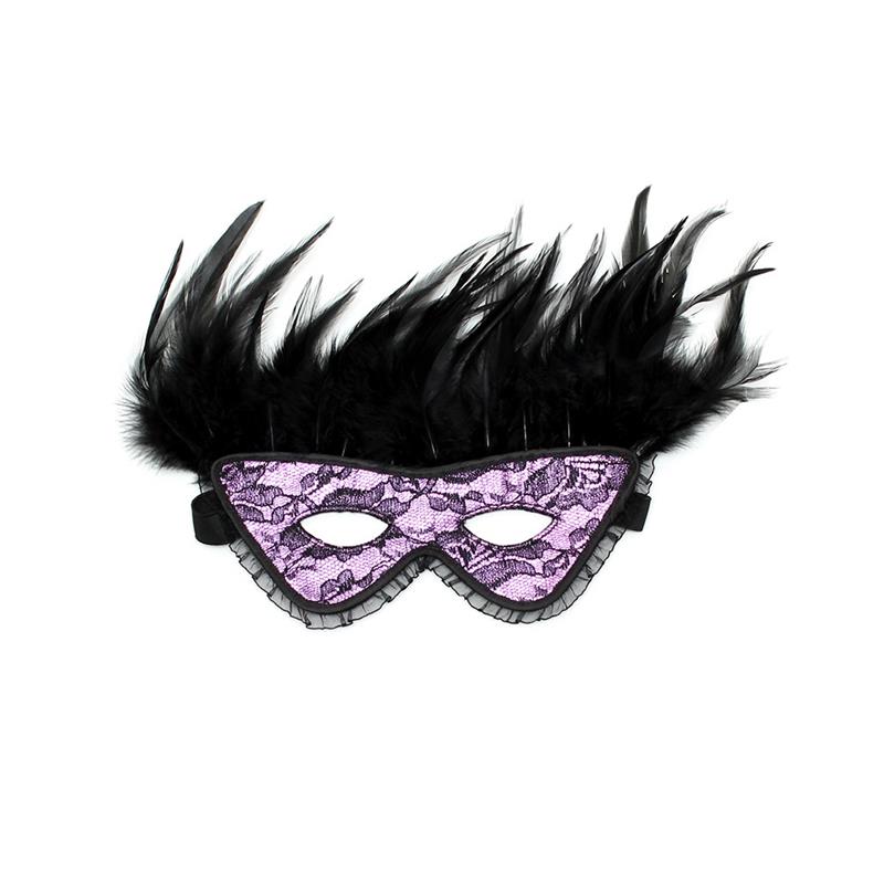 M?scara de Lujo con Plumas Purple