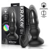 Krax Butt Plug with Vibration, Thrusting, Led Light and Remote