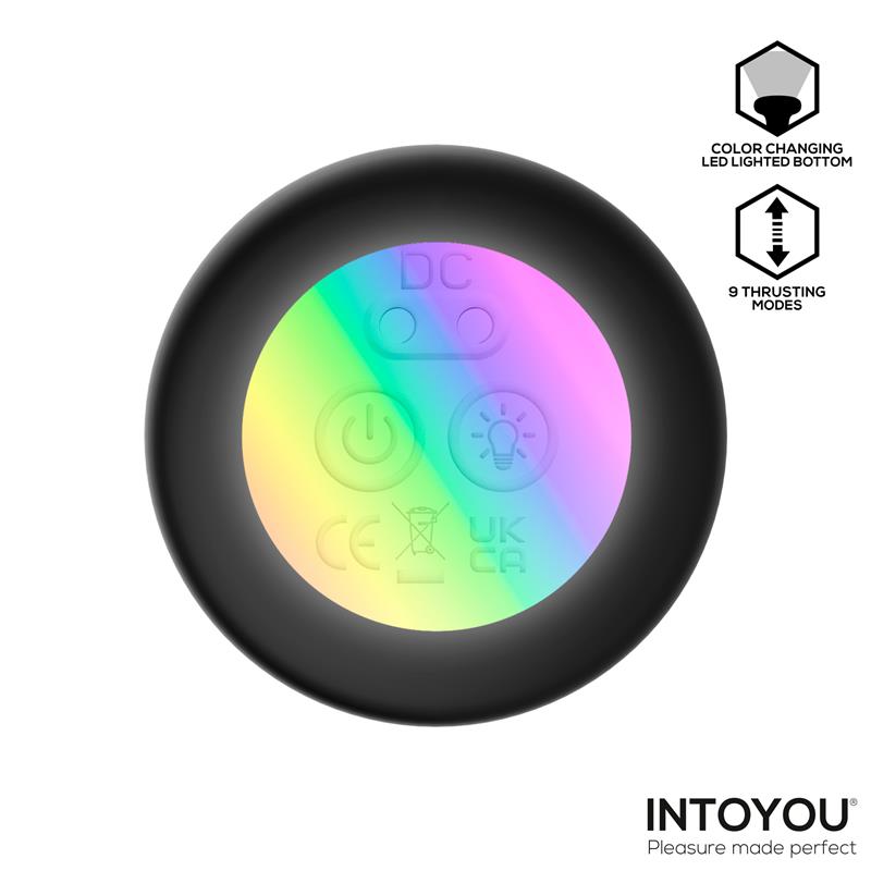 Krax Butt Plug with Vibration, Thrusting, Led Light and Remote