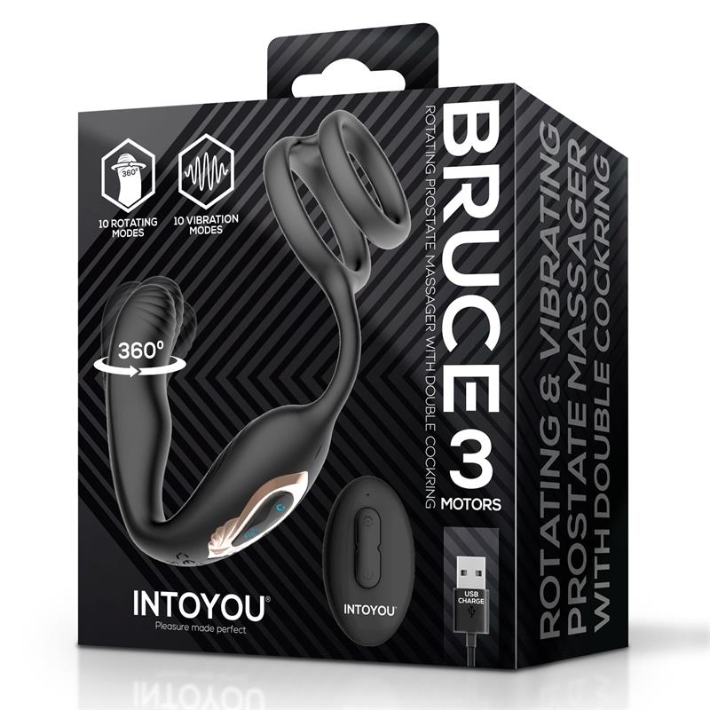 Bruce Prostate Massager 360? with Double Cockring with Vibration