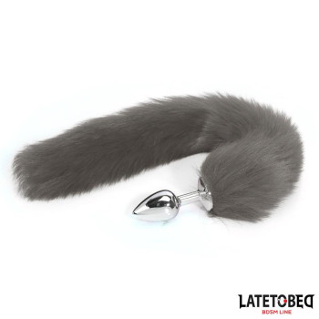 Anal plug with tail Gray 40 cm
