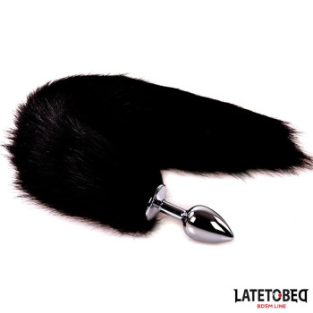 Anal plug with tail Black 40 cm