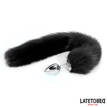 Anal plug with tail Black 40 cm