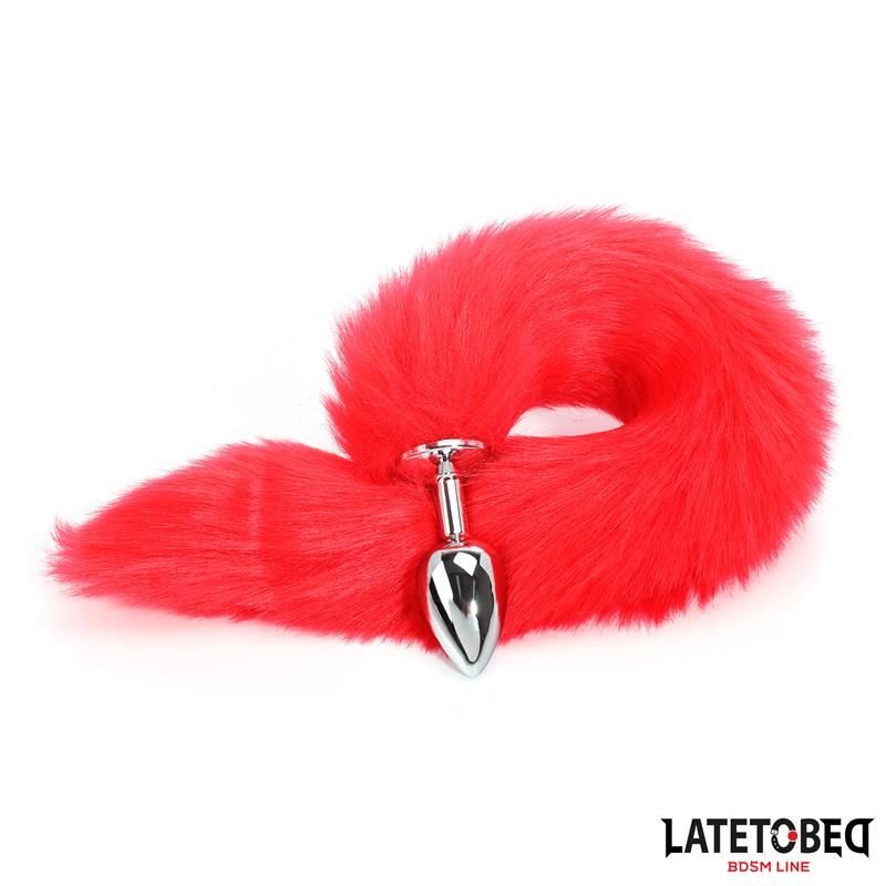 Anal plug with tail Red 40 cm