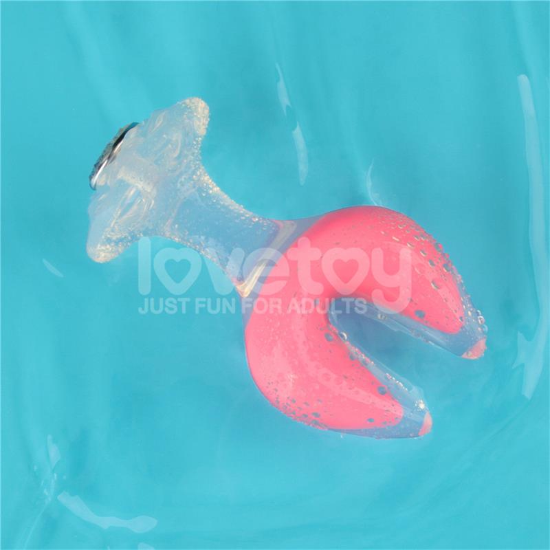 Gemoria Silicone Butt Plug dual crescent-shaped tip Glow Dark