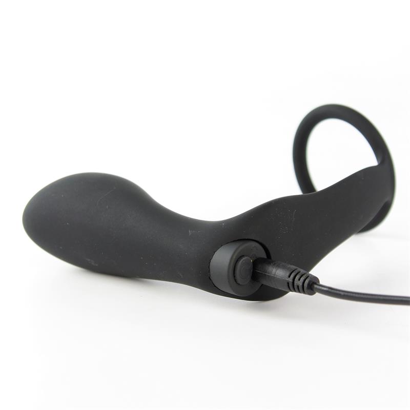Ansel Anal Plug with Vibration and Cock Ring USB Silicone