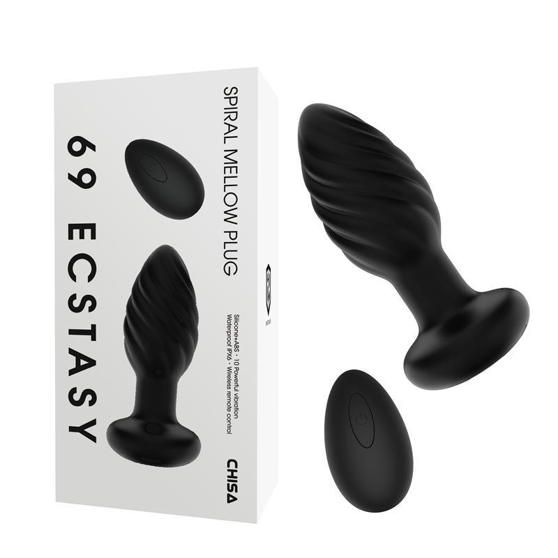 Spiral Mellow Butt Plug with Vibration and Remote