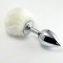 Metal Butt Plug qwith White Blanco Size S