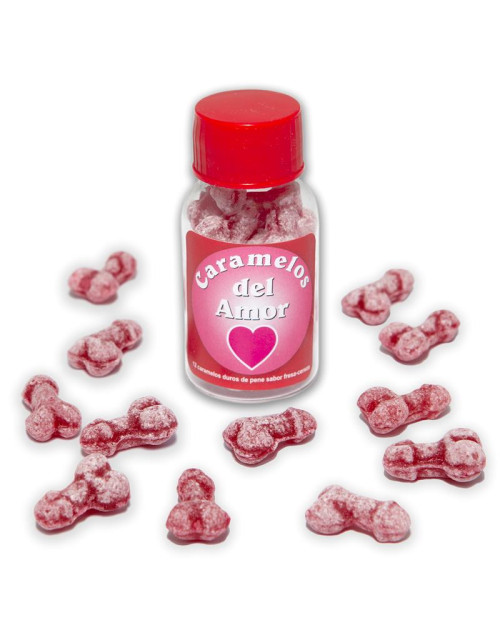 Jar of 12 Candies Penis Shape Fruit Flavor