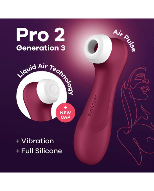 Pro 2 Gen 3 Liquid Air Technology Suction and Vibration Wine Red