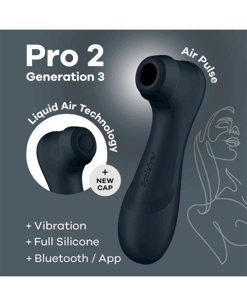 Pro 2 Gen 3 Liquid Air Technology Suction and Vibration App Connect Black