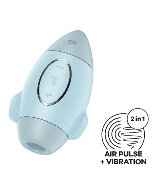 Mission Control Clit Sucker and Vibe Blue