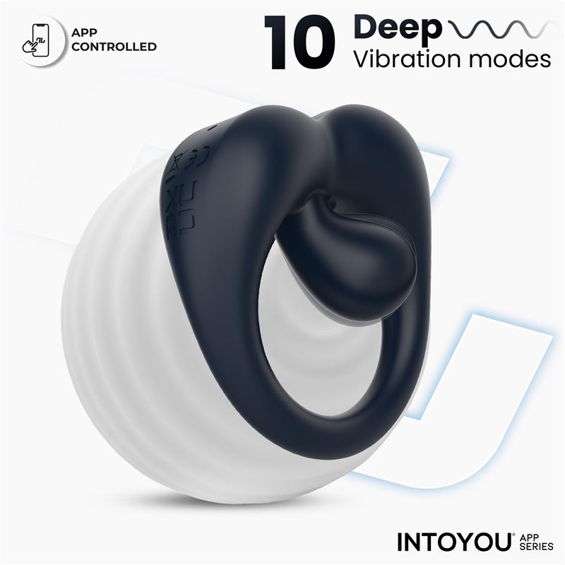 Kenny Penis Ring with Clitoris Stimulator and APP Night Blue