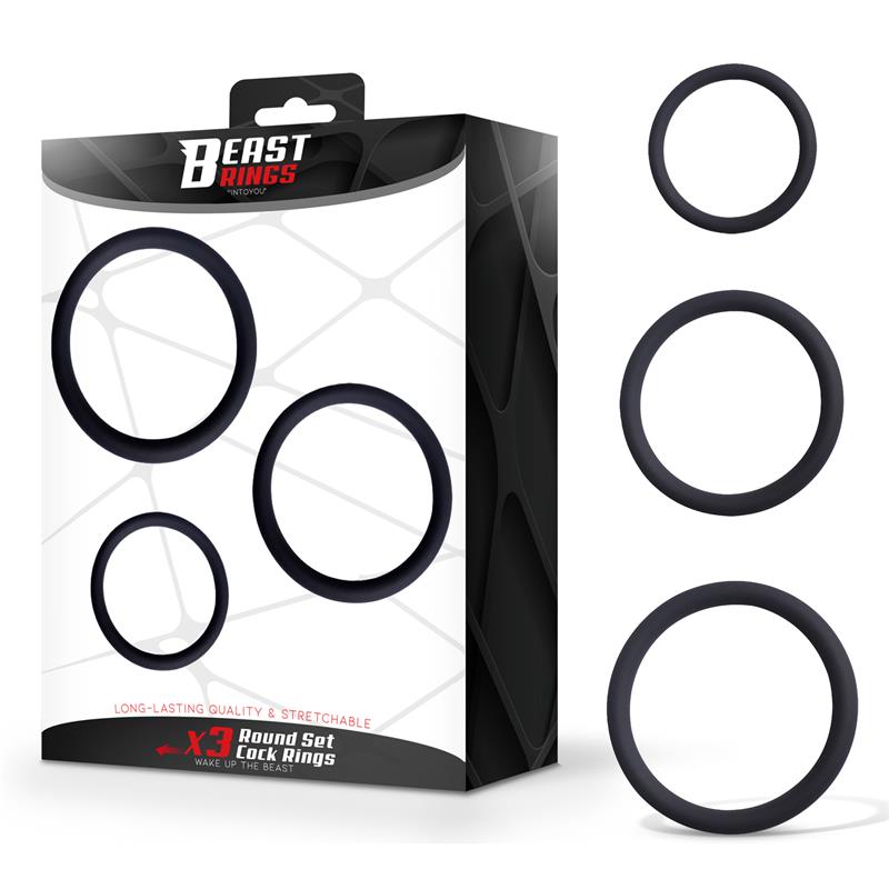 Set of 3 Penis Rings Silicone S, M and L