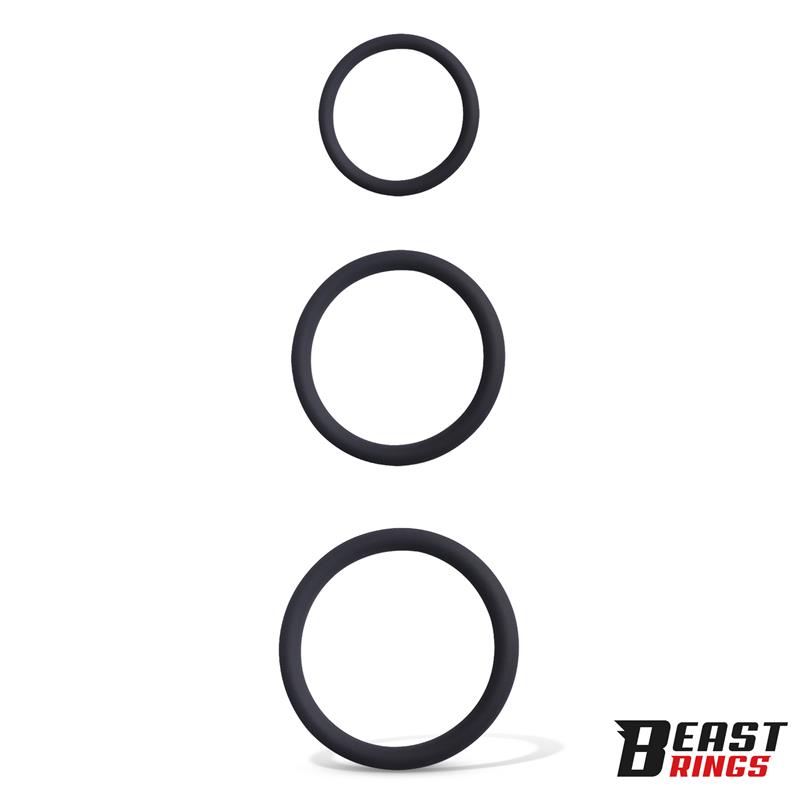 Set of 3 Penis Rings Silicone S, M and L