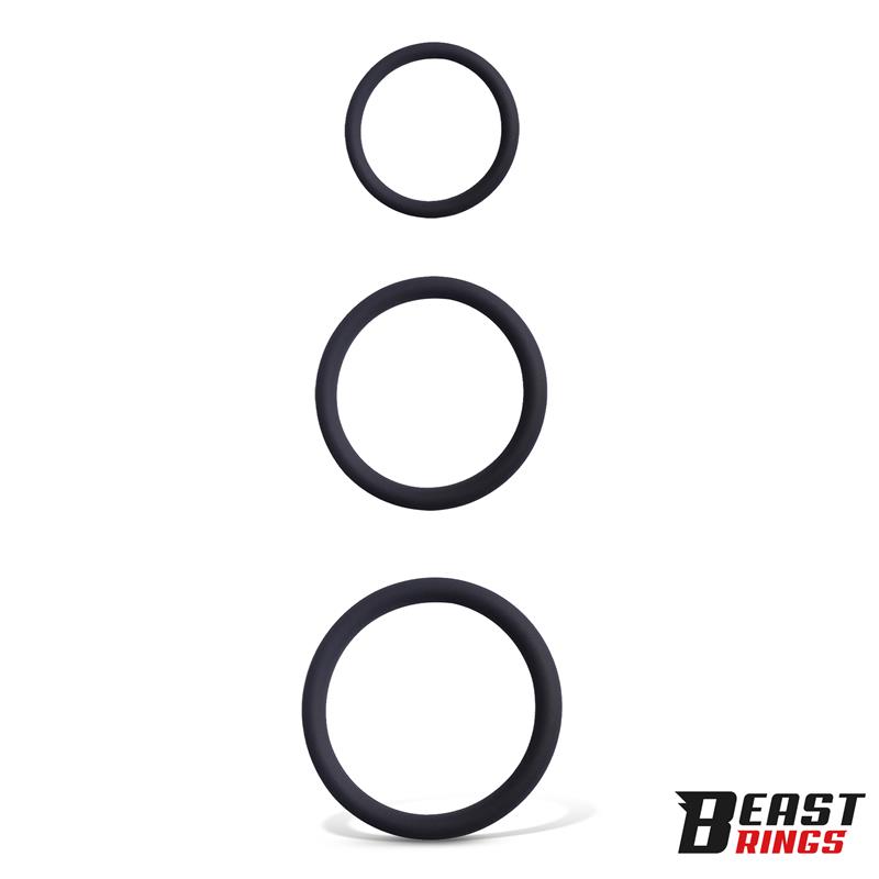 Set of 3 Penis Rings Silicone S, M and L