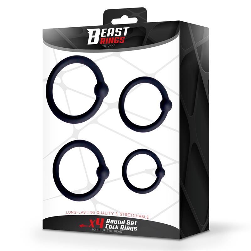 Set of 4 Penis Rings Silicone S, M, L and XL