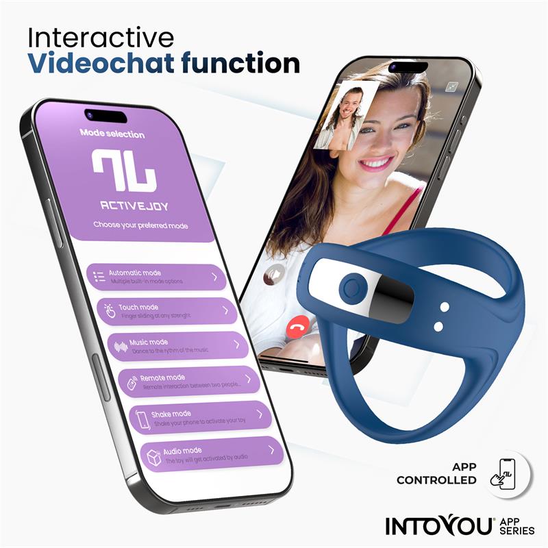 Rank Vibrating Ring with App Blue