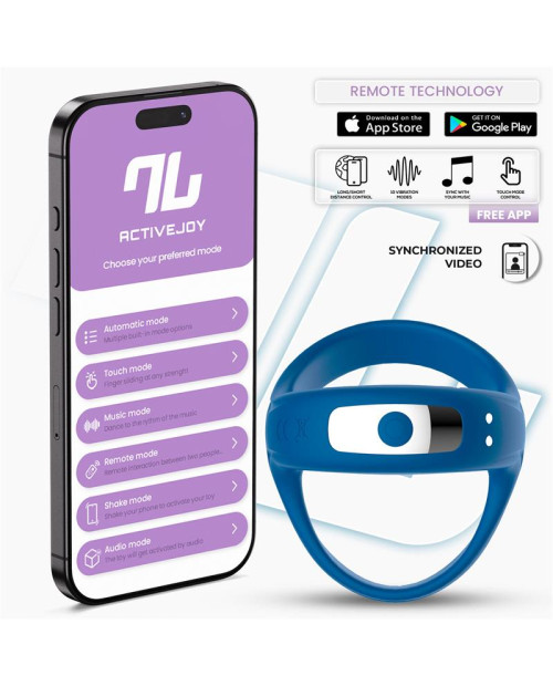 Rank Vibrating Ring with App Blue