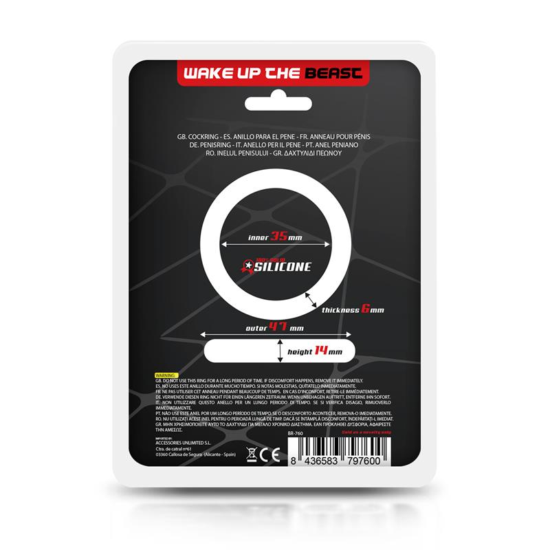 Cock Ring Solid Silicone 3.5 cm Black