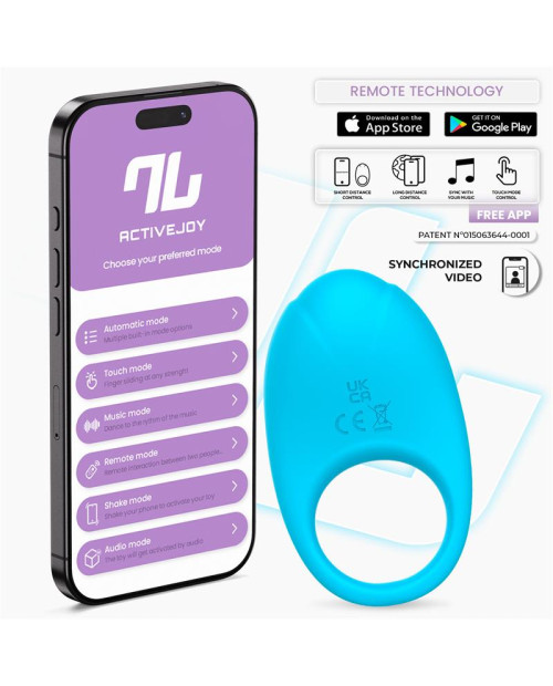 Ringo Vibrating Ring with App Unibody Blue