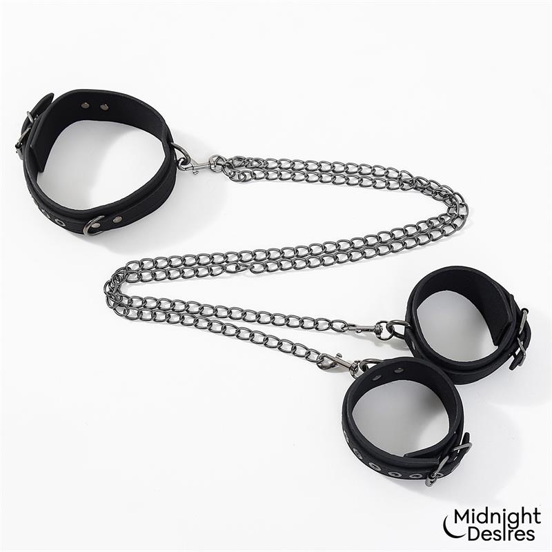 Collar and Ankle Cuffs with Chain