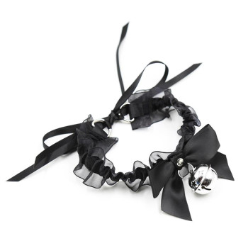 Collar with Bow, Bell and Lace