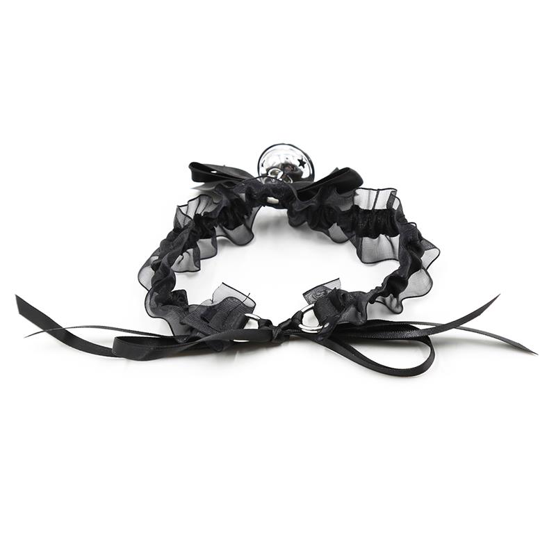Collar with Bow, Bell and Lace