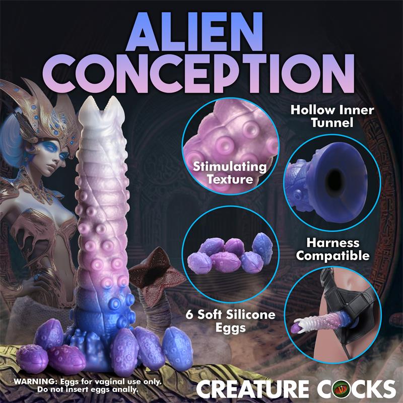 Tenta-Queen Ovipositor Dildo with 6 Eggs