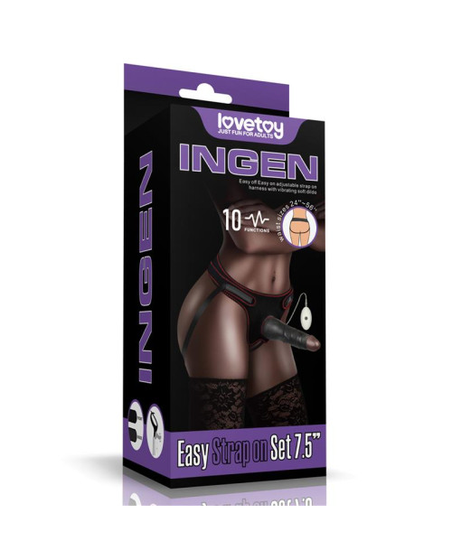 Adjustable Strap on with Dildo 10 Vibrations 7.5