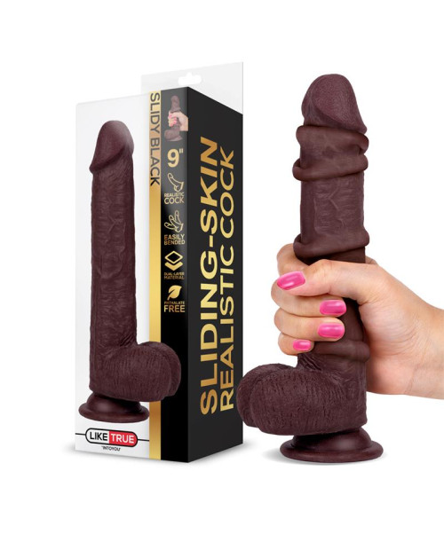 Slidy Realistic Dildo Dual Layer Retractable and Adjustable 9