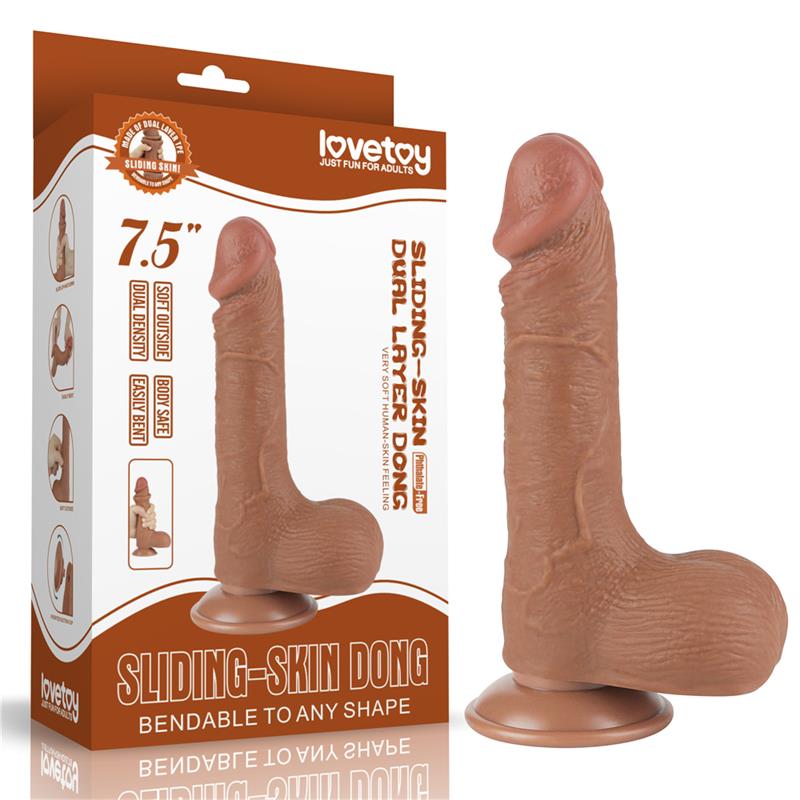 Dildo Sliding Skin 7.5 Brown