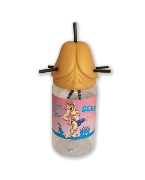 Penis-Shaped Baby Bottle 5 Straws Gold Edition