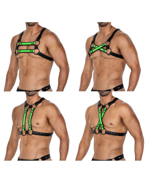 H4RNESS06 Chest Harness 4WAY Blazing Green One Size
