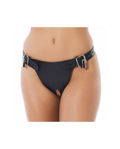 Leather Chastity Briefs Adjustable