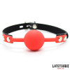 Silicone Ball Gag with Padlock Red