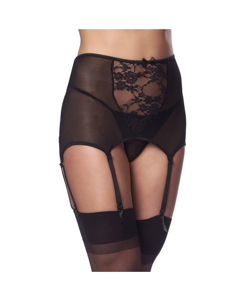 Wide Garter Belt with Stocking Black