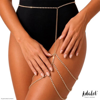 Lydia Rhinestone Garter Gold One Size