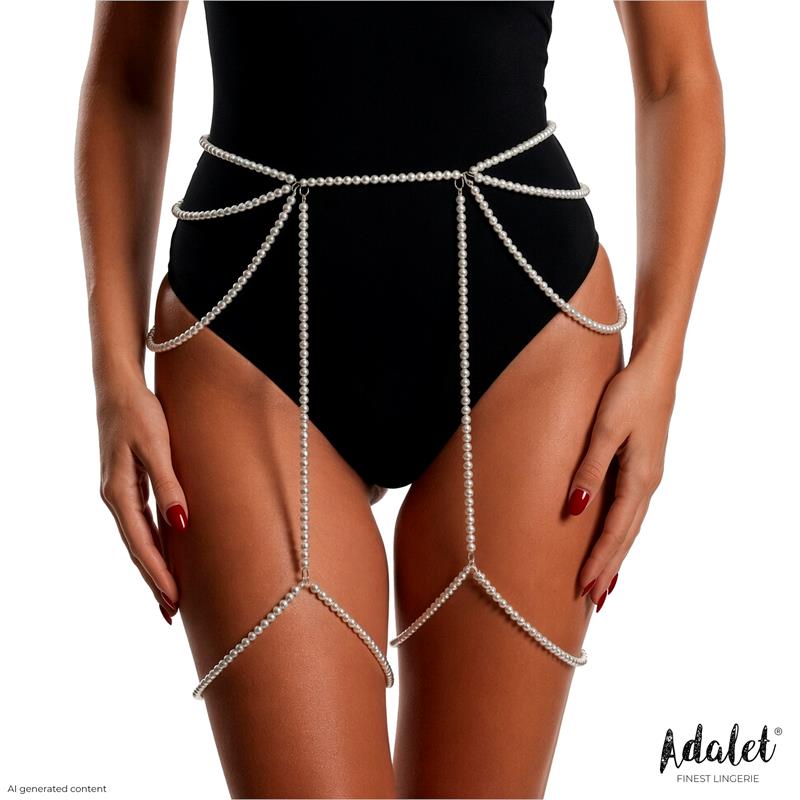 Sienna Garter with White Pearls One Size