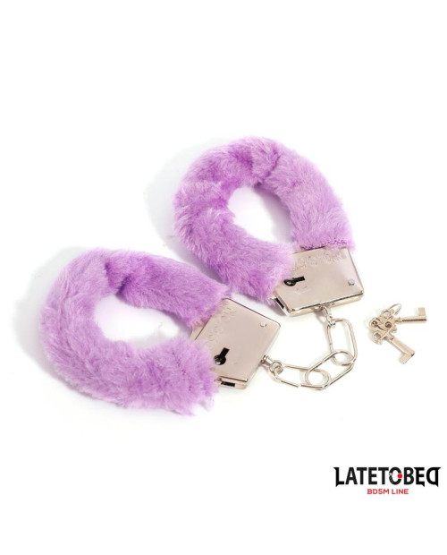Furry Metal Cuff Purple