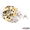 Furry Metal Cuff Animal Print Leopard