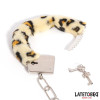 Furry Metal Cuff Animal Print Leopard