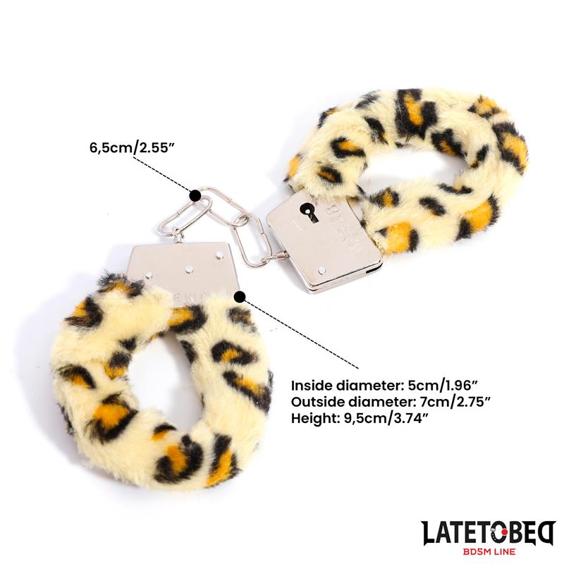 Furry Metal Cuff Animal Print Leopard